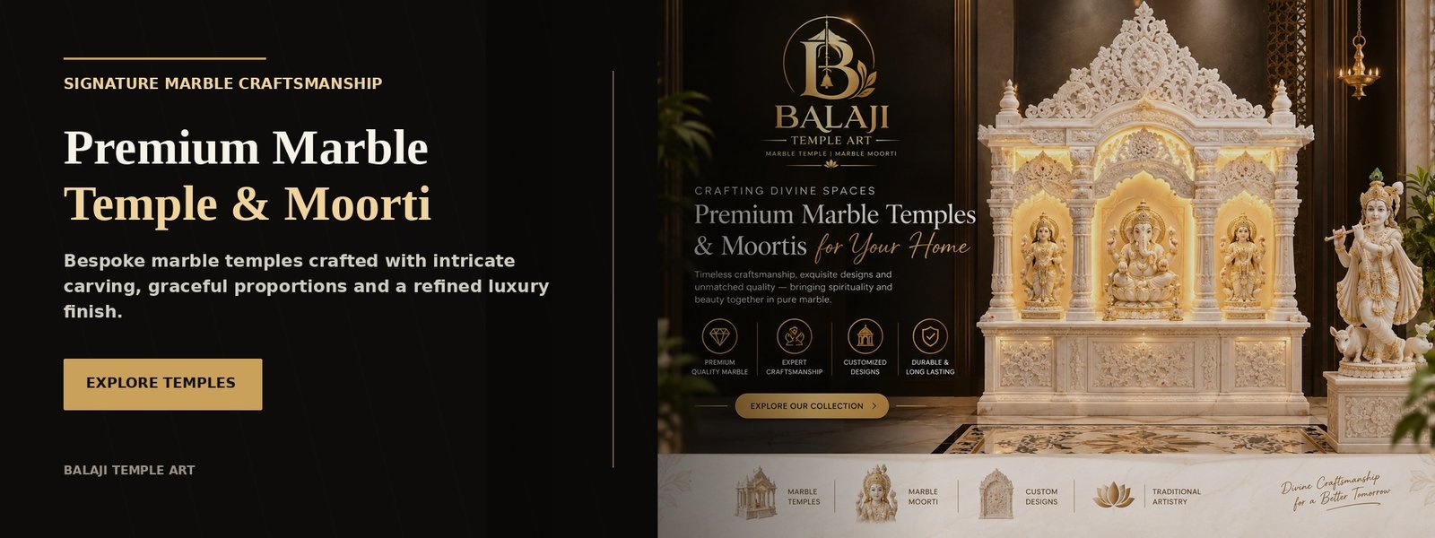 Premium Marble Temple and Moorti