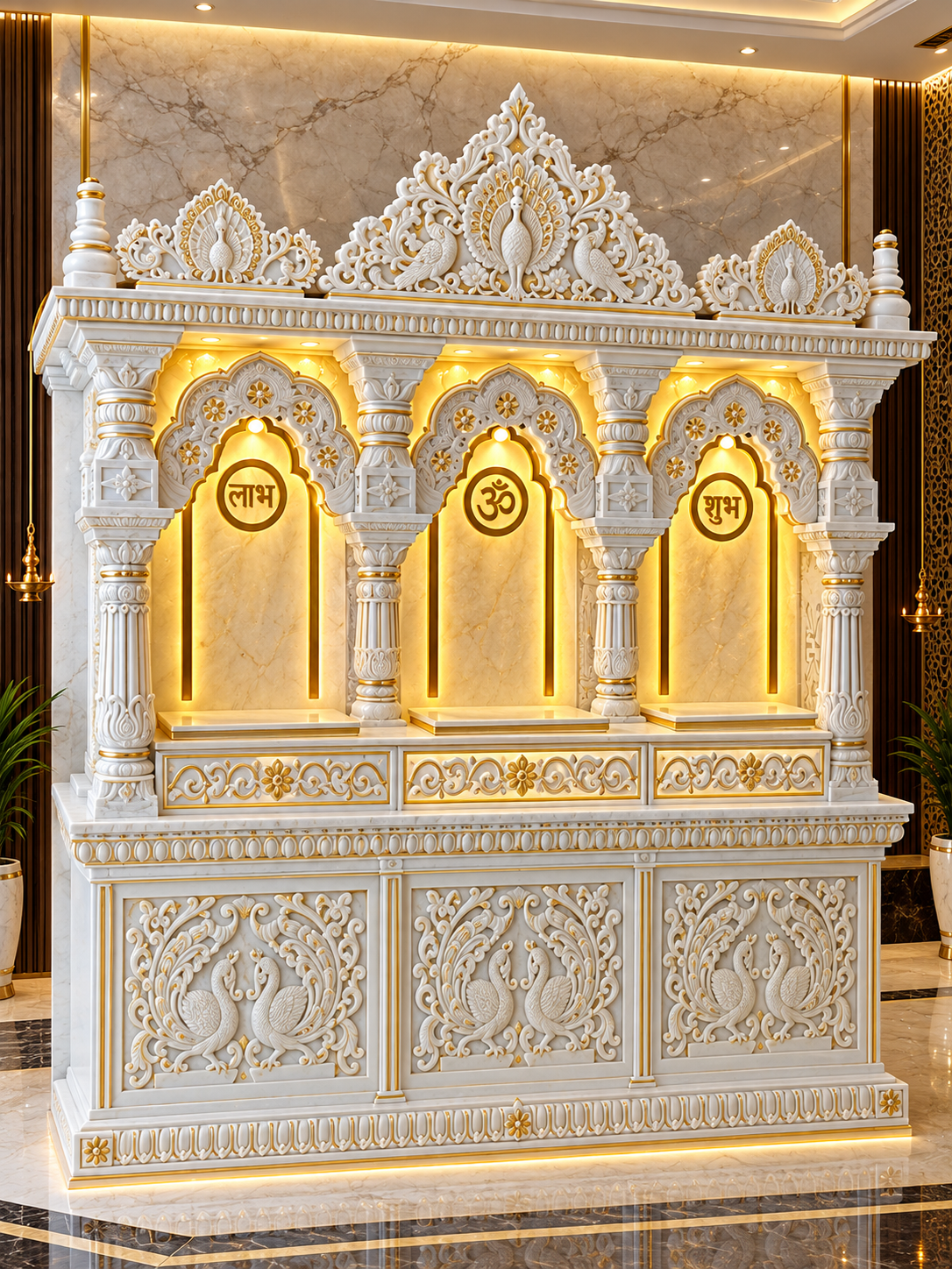 Marble temple carving
